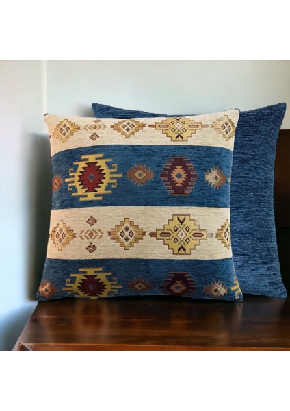 Kilim Desenli Açık Mavi Kırlent Kılıfı Seti -2 Adet 45CM*45CM