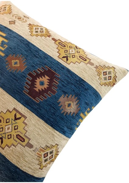 Kilim Desenli Açık Mavi Kırlent Kılıfı Seti -2 Adet 45CM*45CM