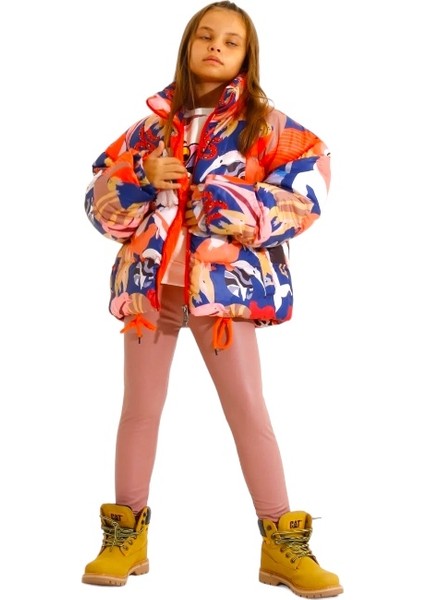 Renkli Desenli Kız Çocuk Mont fırsatları