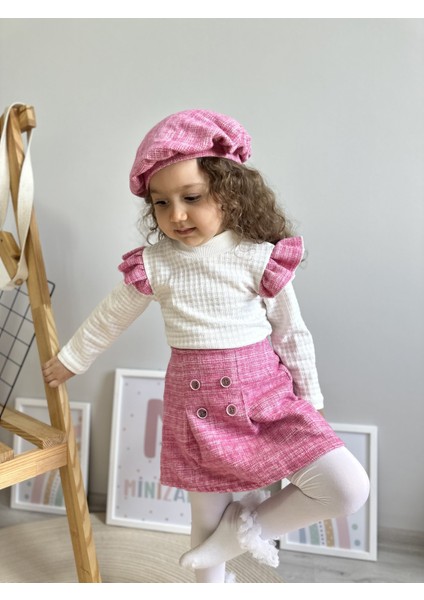 Oduncu Etekli %100 Pamuk Kumaş Badili Şapkalı Kışlık Kız Bebek Üçlü Takım fiyatları