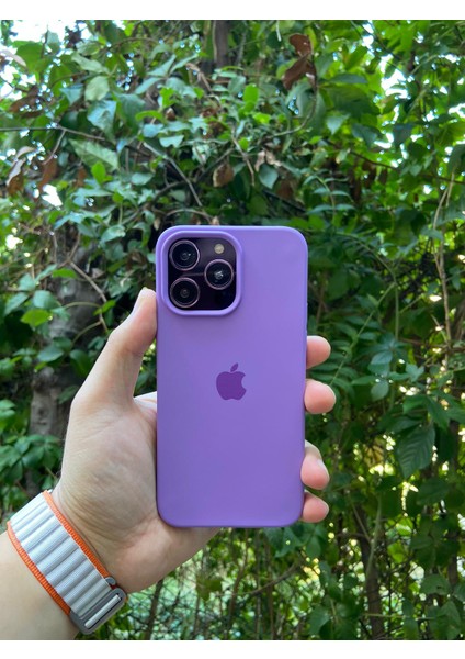 Meri Case Apple iPhone 14 Pro Uyumlu Logolu Içi Kadife Lansman Kılıf Arka Kapak