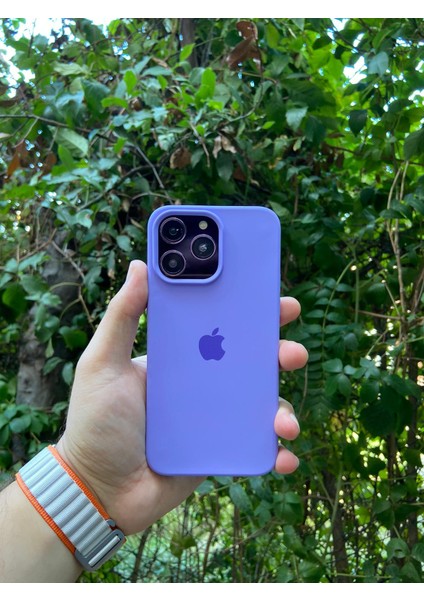 Meri Case Apple iPhone 14 Pro Uyumlu Logolu Içi Kadife Lansman Kılıf Arka Kapak