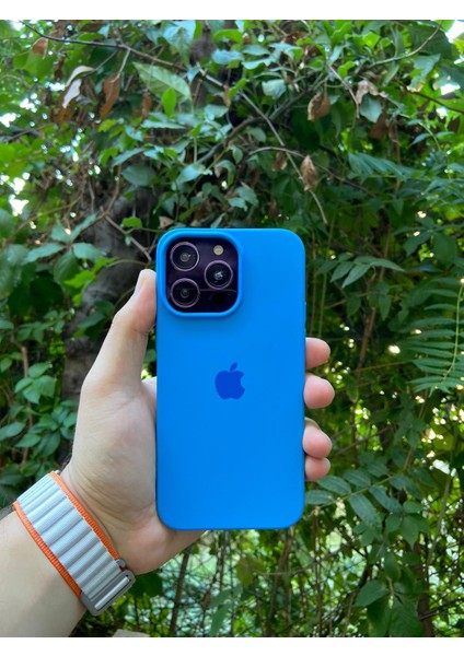 Meri Case Apple iPhone 14 Pro Uyumlu Logolu Içi Kadife Lansman Kılıf Arka Kapak