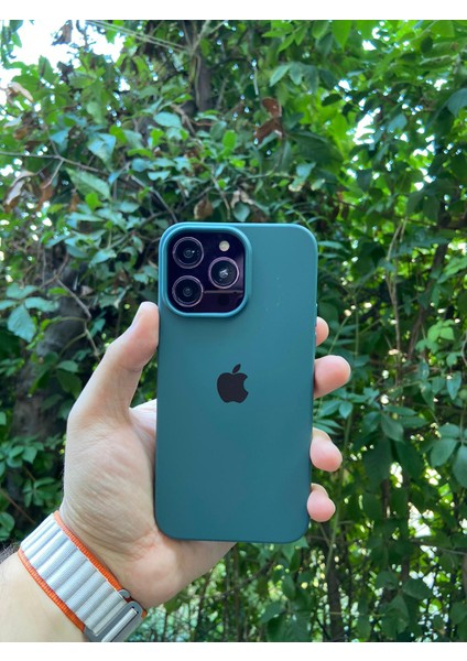 Meri Case Apple iPhone 14 Pro Uyumlu Logolu Içi Kadife Lansman Kılıf Arka Kapak