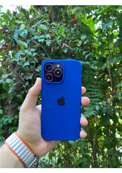 Meri Case Apple iPhone 14 Pro Uyumlu Logolu Içi Kadife Lansman Kılıf Arka Kapak