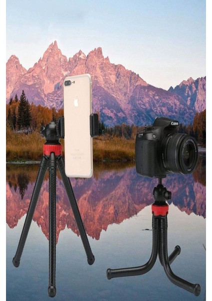 Esnek Flexible Tripod Kamera Profesyonel Telefon Tutucu 360 Derece Tripot