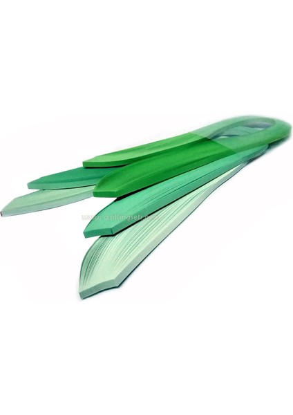 Quillingseti Açık Yeşil Serisi 5 mm 300 Adet 3 Farklı Renk Quilling Kağıdı