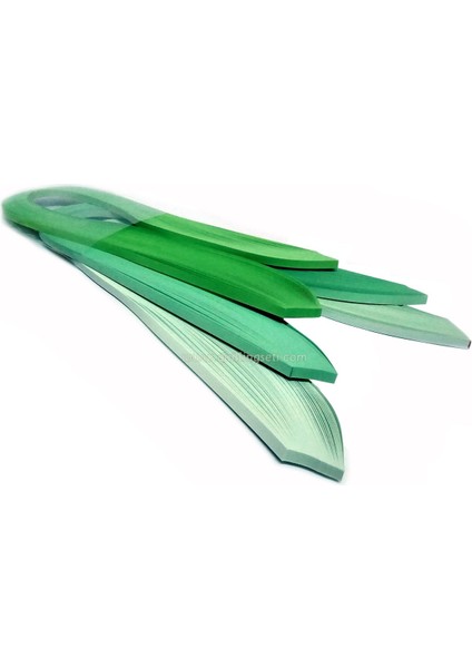 Quillingseti Açık Yeşil Serisi 5 mm 300 Adet 3 Farklı Renk Quilling Kağıdı