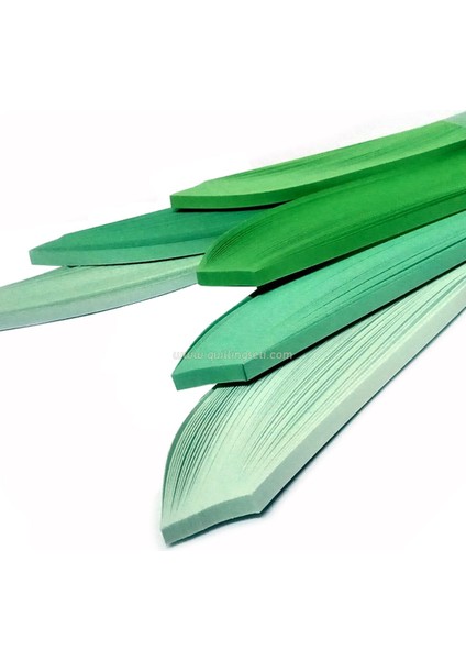 Quillingseti Açık Yeşil Serisi 5 mm 300 Adet 3 Farklı Renk Quilling Kağıdı