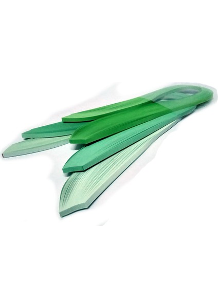 Quillingseti Açık Yeşil Serisi 5 mm 300 Adet 3 Farklı Renk Quilling Kağıdı