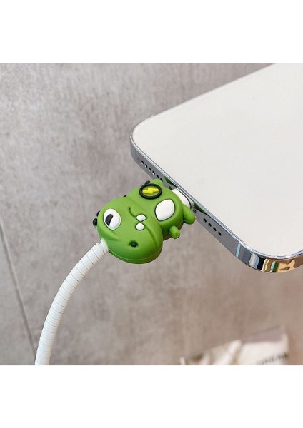 Iphone 20W Uyumlu Şarj Başlık Kablo Koruyucu ve Spiral Kablo Koruyucu 3 Lü Set Timsah modelleri