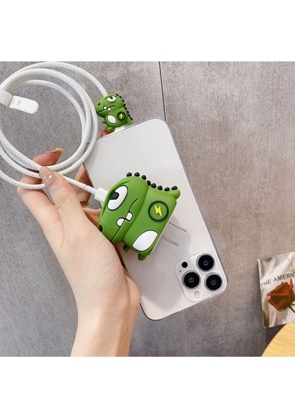 Iphone 20W Uyumlu Şarj Başlık Kablo Koruyucu ve Spiral Kablo Koruyucu 3 Lü Set Timsah indirimleri