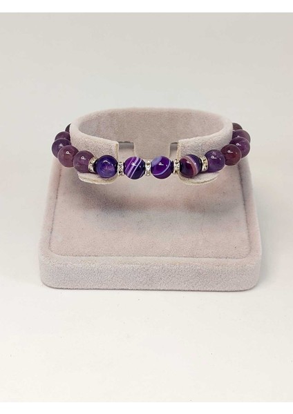 Ametist Ağırlıklı Mor Akik Taşı 8mm Bileklik (Mor Renkler Serisi) fiyatları