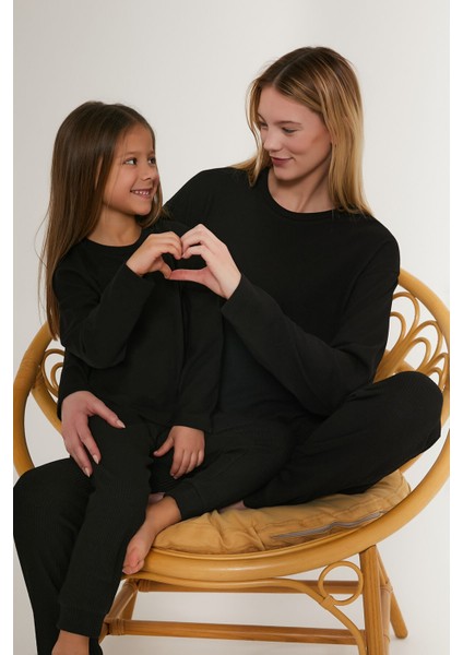 Sweet Siyah Kadın Uzun Kol Pijama Takım indirimleri