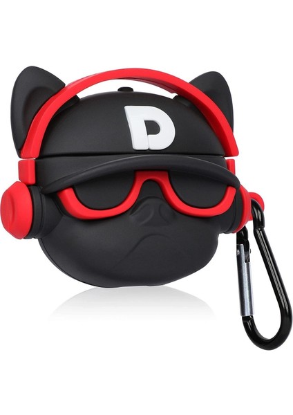 Pro 2.nesil Kulaklık Kılıfı Figürlü Kulaklık Kılıfı Kırmızı Hiphop Buldog