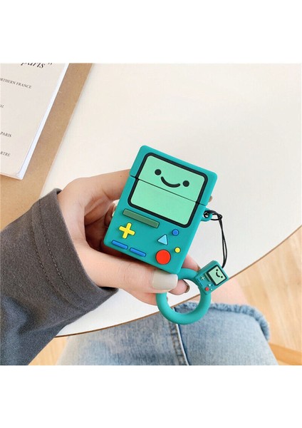 1. ve 2 . Nesil Uyumlu Kulaklık Kılıfı Gameboy Tasarımlı 3D Silikon Kulaklık Kılıfı