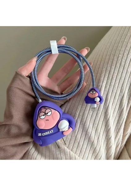 Iphone 20W Uyumlu Şarj Başlık Kablo Koruyucu ve Spiral Kablo Koruyucu 3 Lü Patrick