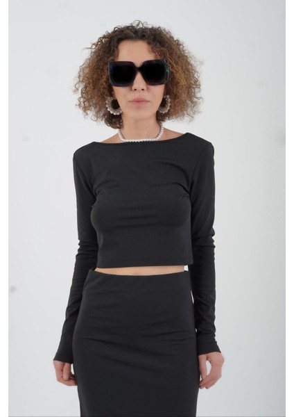 Siyah Sırt Detay Bluz modelleri