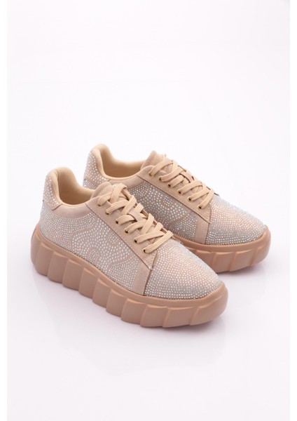 501 Kadin Bağcikli Kalin Taban Sneaker Ayakkabı