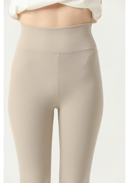 Içi Polarlı Kışlık Yüksek Bel Toparlayıcı Fitilli Tayt indirimleri