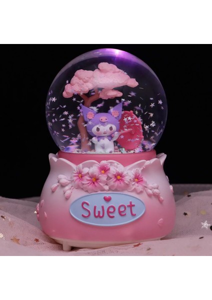 Sanrio Kuromi Büyük Boy Püskürtmeli Müzikli Işıklı Kar Küresi