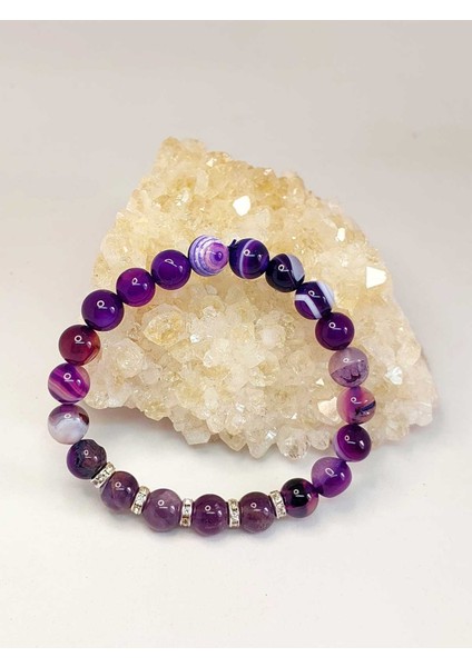 Mor Akik Ağırlıklı Ametist Taşı 8mm Bileklik (Mor Renkler Serisi) modelleri