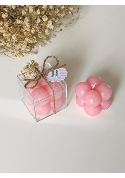 Kutulu Mini Bubble Mum Hediyelik-Pembe (25'li)