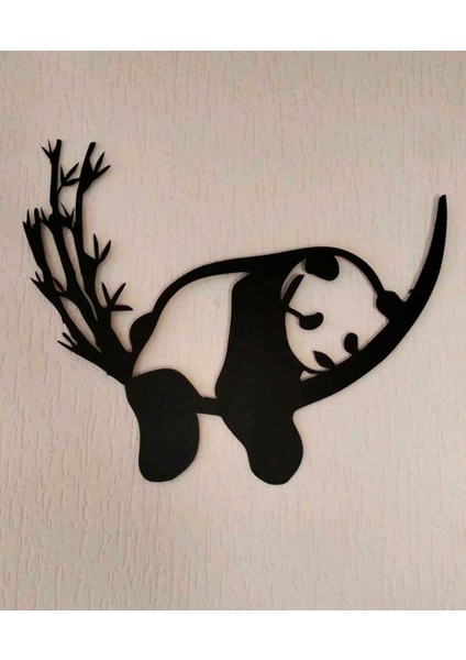 Uyuyan Panda Metal Duvartablosu