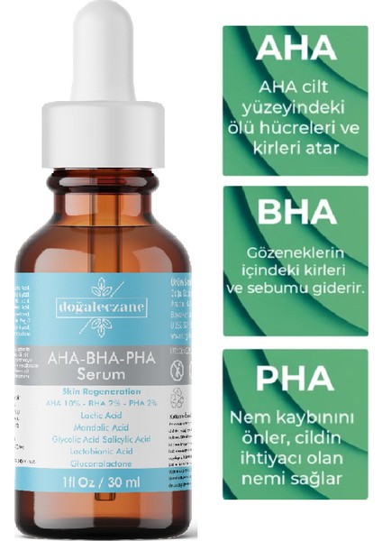 Aha+Bha+Pha Leke Gidermeye Yardımcı ve Yenileyici Cilt Serumu + Vitamin C Panthenol Collagen Serum 30 ml modelleri
