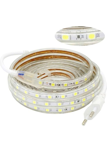 Keat Atlantis Hortum LED / Yassı Tip / Metrede 60 LED / 220 Volt / Dış Mekan İP65- 10MT - Mavi Işık