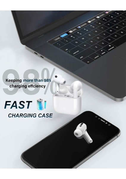 Airpds Pro Kablosuz Kulaklık, Bluetooth Kulak Içi Hafif Kulaklık, Entegre Mikrofon, Dokunmatik Kontrol, Gürültü Önleme, Şarj Kutusu