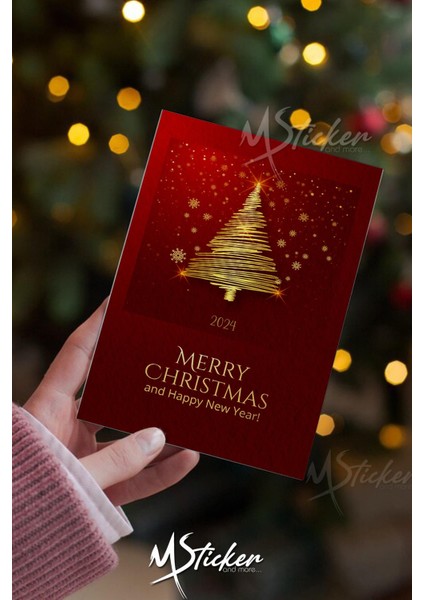 Yılbaşı Hediye Kartı 16 Adet Arkasına Not Yazılabilir Yeni Yıl Tebrik Kartı Özel Dokulu Kağıt fiyatları