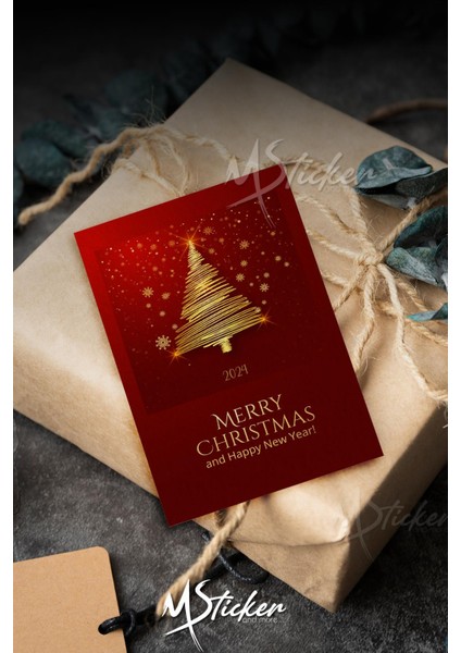 Yılbaşı Hediye Kartı 16 Adet Arkasına Not Yazılabilir Yeni Yıl Tebrik Kartı Özel Dokulu Kağıt fırsatları