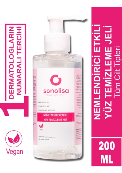 Sonolisa Yüz Temizleme Jeli Nemlendirici Etkili 200 ml