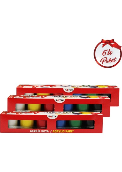6 Renk Akrilik Boya Seti 6 Adet fiyatları