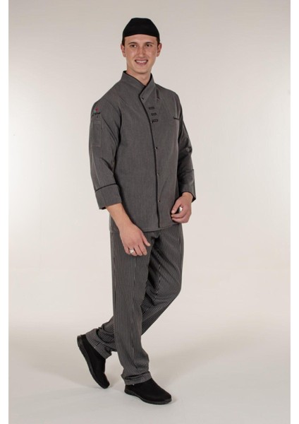 Siyah Çizgili Erkek Aşçı Şef Pantolon fiyatları