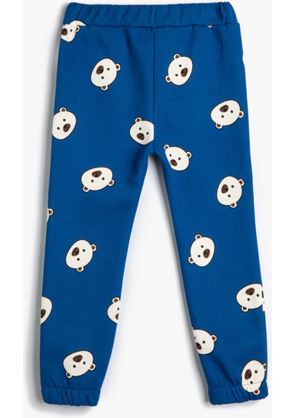 Jogger Eşofman Altı Ayıcık Baskılı Beli Bağlamalı fiyatları