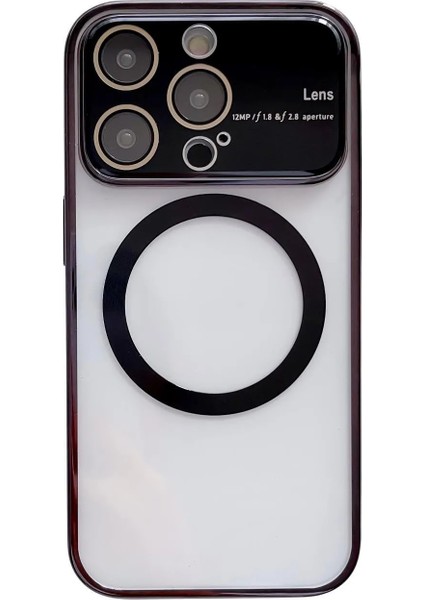 Apple iPhone 14 Pro Max Uyumlu Full Lens Magsafe Tam Kamera Korumalı Siyah Kılıf