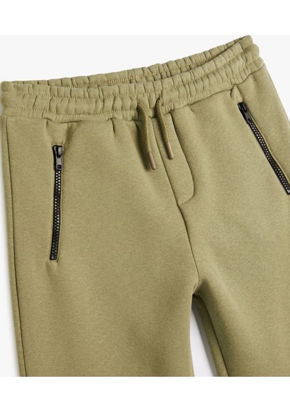 Jogger Eşofman Altı Fermuar Detaylı Şardonlu Pamuklu modelleri