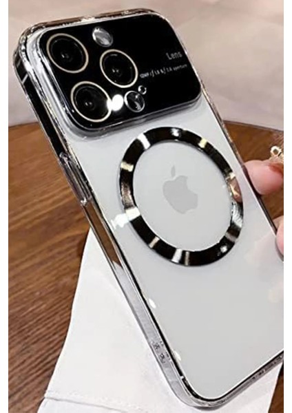 Apple iPhone 13 Pro Uyumlu Full Lens Magsafe Tam Kamera Korumalı Gümüş Kılıf fiyatları