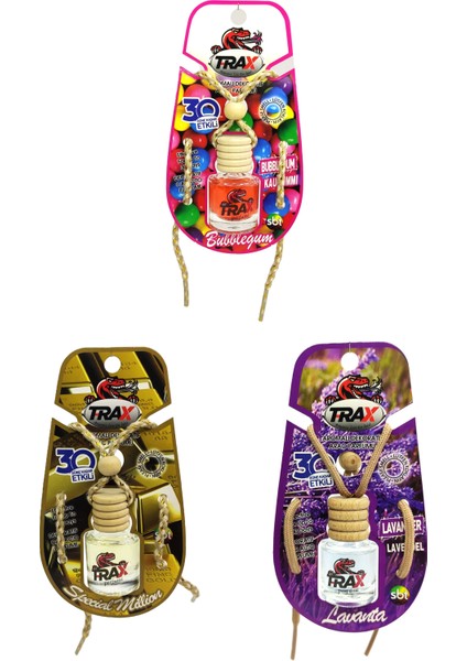 Bubblegum,special Million,lavanta - 3'lü Aynaya Asmalı Oto Koku Seti