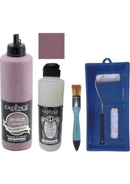 Mobilya Boyası - Multisurface H - 029 Camelot 500 ml Ultimate Vernik Parlak 250 ml Saten Rulo Set
