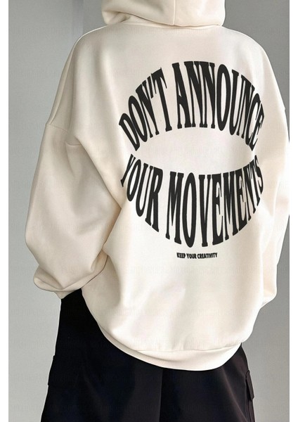 Beyaz Kadın Oversize Kapüşonlu Wrst Berlin Baskılı Pamuklu Sweatshirt fiyatları