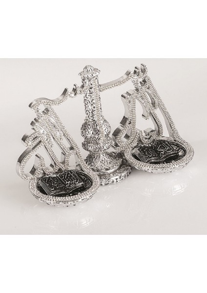 Adalet Terazisi Lafızlar Gümüş 19X14