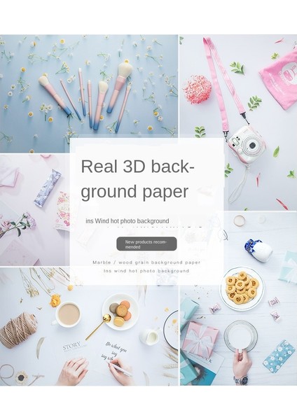 Ürün , Yemek vb. Fotograf Çekimleri için 3d Çift Taraflı Fotograf Çekim Fonu Zemini Model No.6