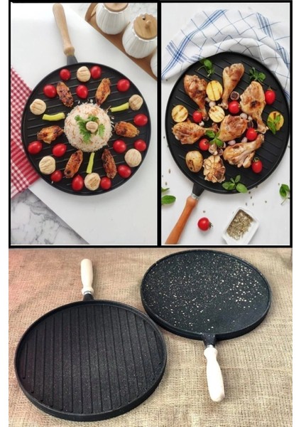 Döküm Çift Taraflı Gözleme Bazlama Pizza / Izgara Tavuk Et Tavası
