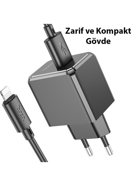 Ason Plus Hoco CS11A USB Port + USB To iPhone Lightning Şarj Kablosu ve Adaptörü Seti