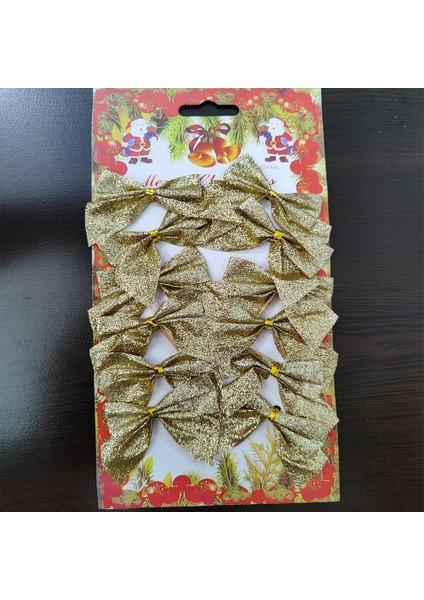 Yılbaşı Çam Ağacı Süsü 12 Adet Gold Simli Fiyonk fırsatları