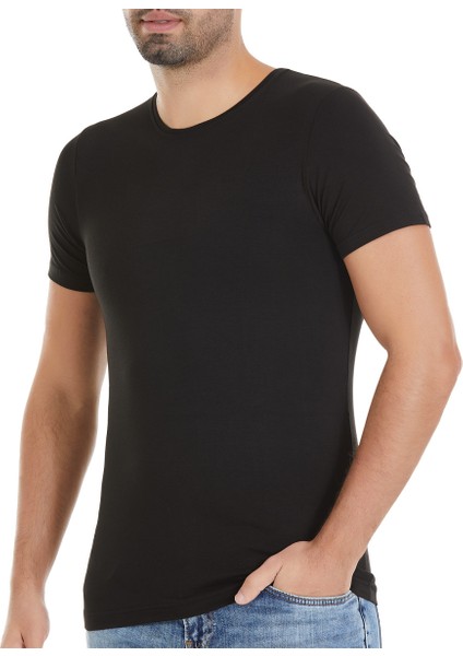 Yıldız Bambu Kısa Kol Sıfır Yaka T-Shirt Q475