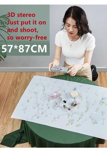 Ürün , Yemek vb. Fotograf Çekimleri için 3d Çift Taraflı Fotograf Çekim Fonu Zemini Model No.10